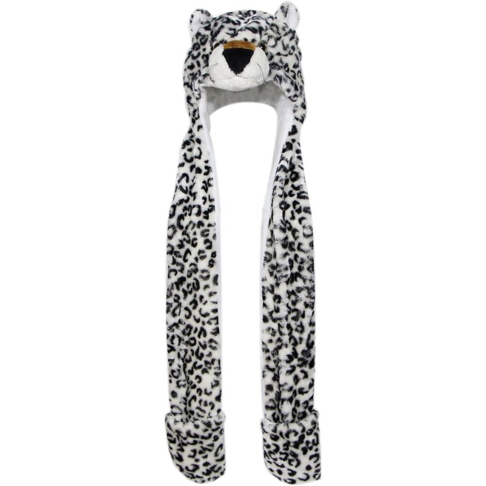 Kids White Leopard Animal Hat e Fits All Adults /Soft Warm Beanie Hat Imported